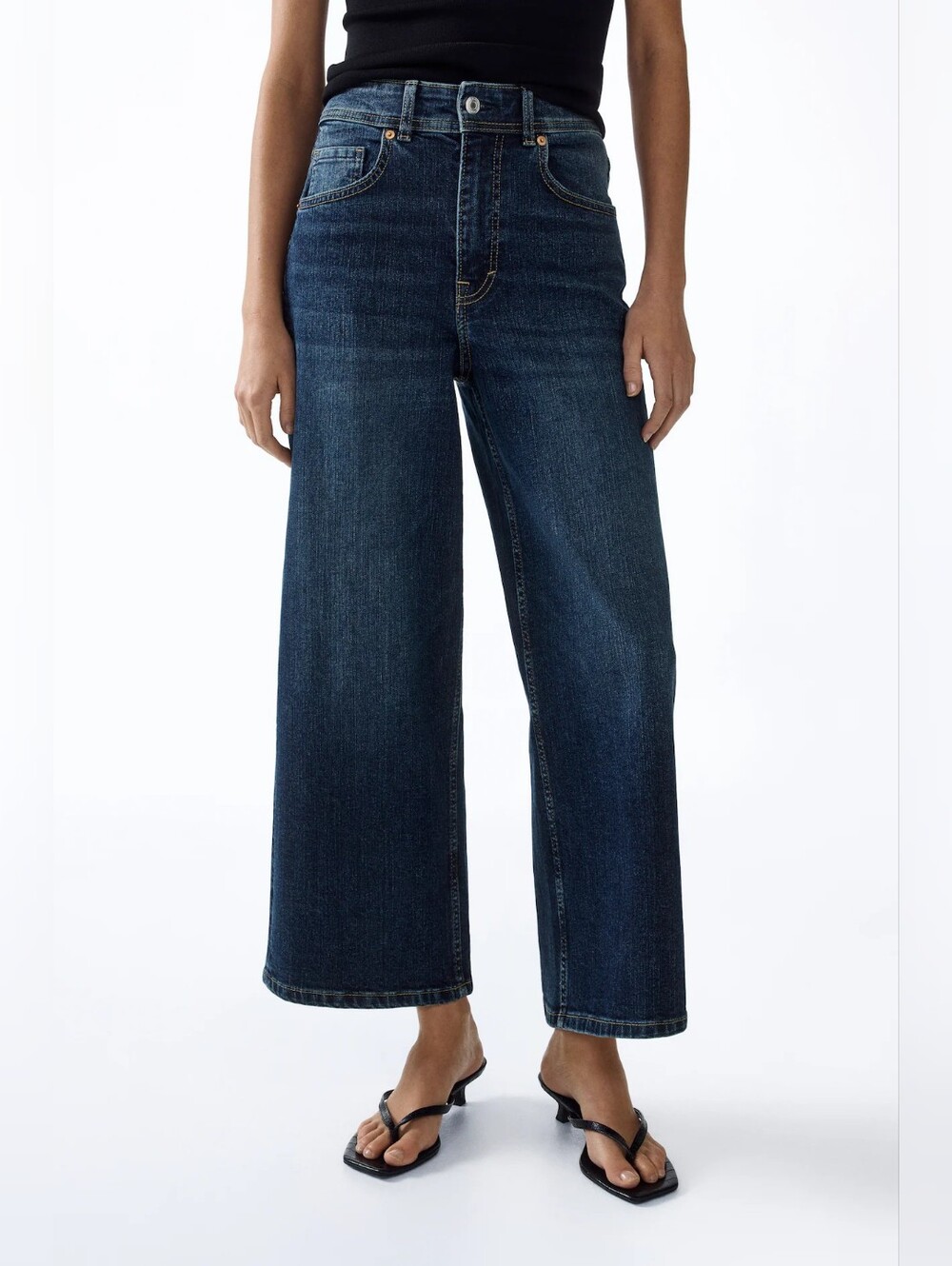 H&M Wide Ankle Jeans - Medium Blue